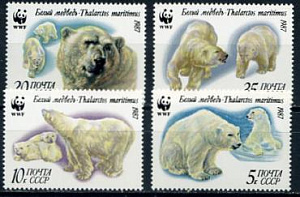 СССР, 1987, WWF, Белые Медведи, 4 марки ** MNH СССР, 1987, WWF, Белые Медведи, 4 марки ** MNH